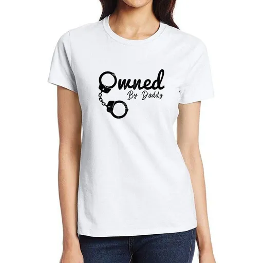 House Of Dasein Owned By Daddy Shirt Bdsm Ddlg Submissive T-Shirts For Fantasy And Fetish Use - White - Xxxl