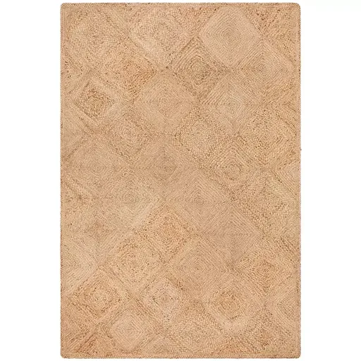 Natural Jute Rug 320 x 230cm with Diamond Pattern