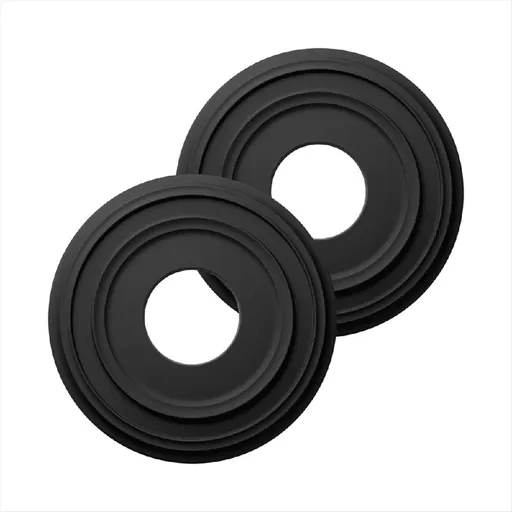 2pack PU Ceiling Medallions Ceiling Cover Plate Medallion for Light Fixtures and Ceiling Fans,12-1/4 Black PU