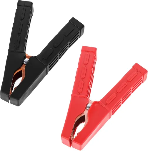 Jumper Cable Clamps, 2 Pcs Alligator Battery Clamps Clips Heavy Duty Batteries Charger Clamp 200 A Jumper Cable Ends Clamp Welder Clips for Under 5AWG Automotive Batteries Jump Starter Cables