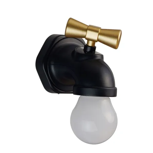 Creative Faucet Night Light,Eye Protection Voice Control Lamp,USB Rechargeable Bedside Lamp Faucet Night Light (Black)