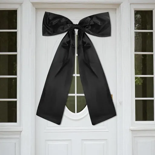 Large Big Bow Decoration, Giant Bow Supplies for Party, Themed Party Decor, Large Satin Backdrop Supplies Suitable for Bedroom Baby Shower, Black