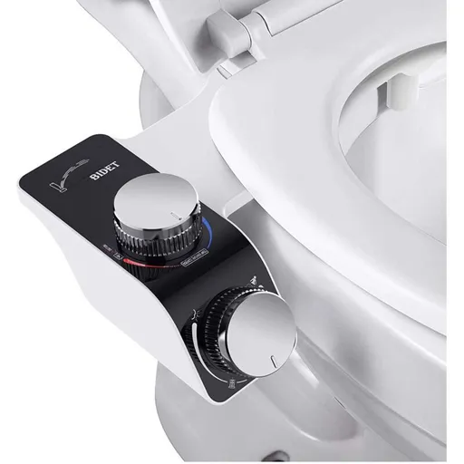 Electric Bidet Toilet Seat Attachment with Dual Self Cleaning Water Nozzles