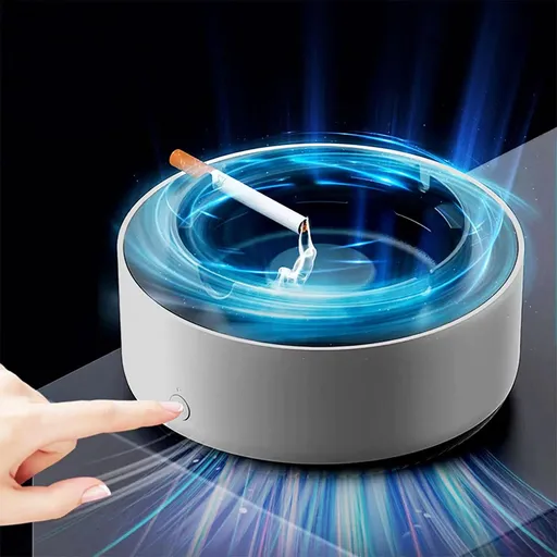 Multifunctional Smokeless Ashtray Indoor Outdoor Ashtray Air Purifier Desktop USB Rechargeable Electric Ashtray Filters (Grey)