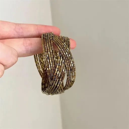 Women Stackable Wide Bangle | Christmas Outfit Decor Gift | Trendy Versatile Daily Wear Bracelet