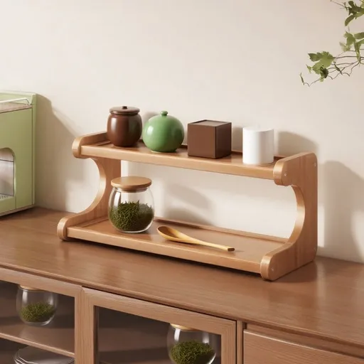Desktop Shelf Double Layer Storage Rack for Bookshelf Kitchen Supplies Office Home Dormitory Organizing Rack - Wooden Desk Organizer with Vertical Space Saving Design