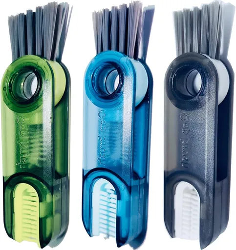3 Pcs 3 in 1 Cleaning Brush Multipurpose Bottle Gap Cleaner Brush Mixed Color