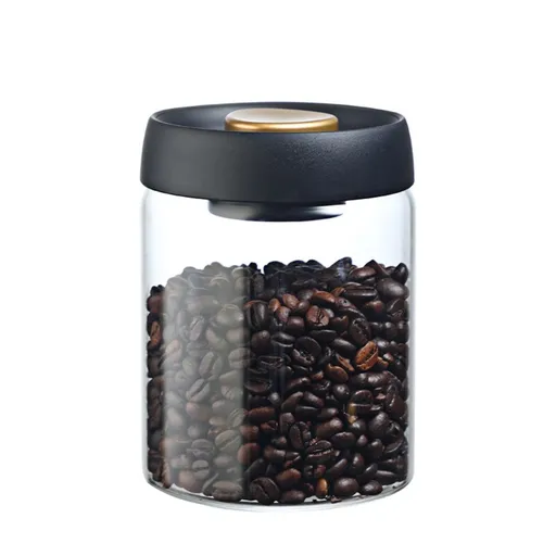 Coffee Bean Storage Container Airtight, Lid Sealed with Press-Down Vacuum, Borosilicate Glass Coffee Canister, Food Storage, Coffee Bar for Ground Coffee, Tea, Beans, Spices（1200ml）