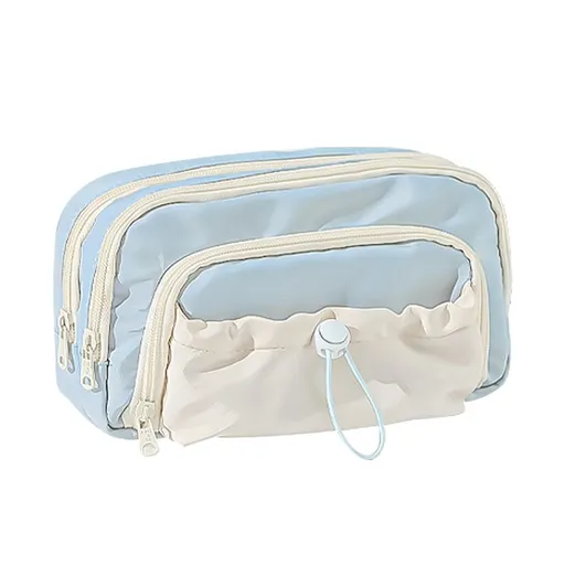 Pencil Case, Cute Pencil Pouch,Series Large Capacity Drawstring Pencil Cases , simple pencil case for junior high school and high school students(blue)