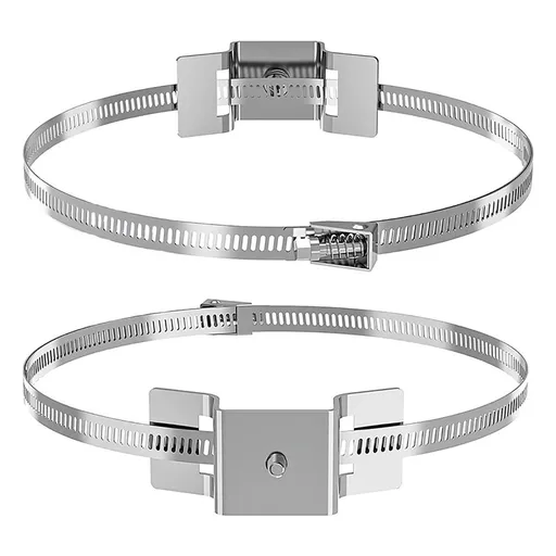 Adjustable Sign Mounting Brackets,2 Pcs Stainless Steel Pole Clamps for Larger Poles 4-15in,Heavy Duty Street Sign Hardware for Utility Poles Security Cameras Solar Lights and Mailboxes