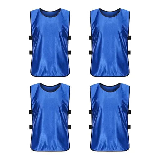 4Pcs Scrimmage Training Vest Team Sports Games Practice Jersey Blue