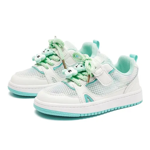 HOBIBEAR Kids Mesh Shoes Breathable Light Summer... GU7922 white green 34