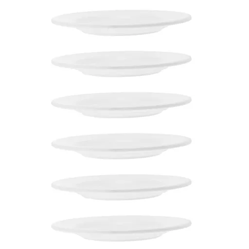 Set of 6 White Small Ceramic Serving Plates for Appetizers, Kitchen and Dining Tableware