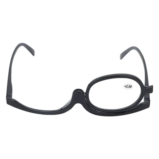 Magnifying Makeup Glasses with Folding Eye, Solid Color Makeup Glasses, black (+3.00)
