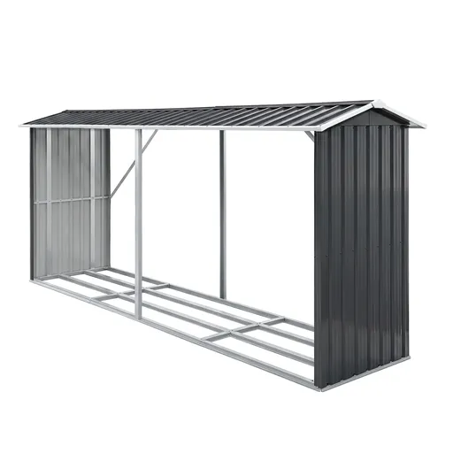Giantz Firewood Storage Shed 334.5CM x 92CM Outdoor Log Rack Galvanised Steel Wood Holder