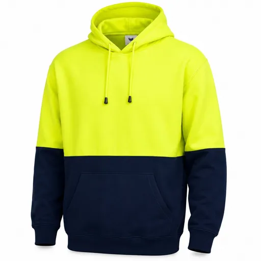Hi Vis Polar Fleece Hoodie Safety Workwear Jumper Fleecy Jacket UPF 50+ - Yellow