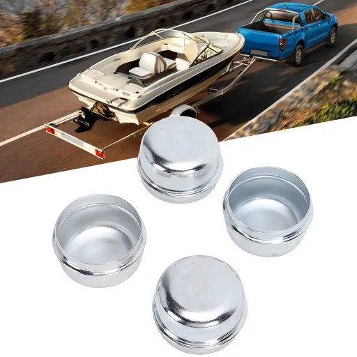 Trailer Hub Bearing Dust Grease 4PCS 1.98 Inch Trailer Axle Dust Caps Steel Trailer Axle Bearing Grease Covers for 2000-3500 Lbs Boat Trailer Camping Vehicle