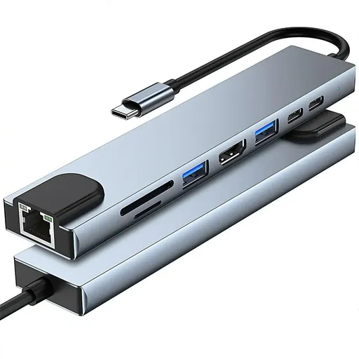 8/6/4-In-1 Usb-C Hub Adapter Type-C Hub Hdmi For Macbook Pro/Air Ipad Pro Laptop - 8-IN-1