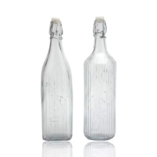 bulk 12 Clear Water Bottle Clip Top 1Lt 2 Assorted