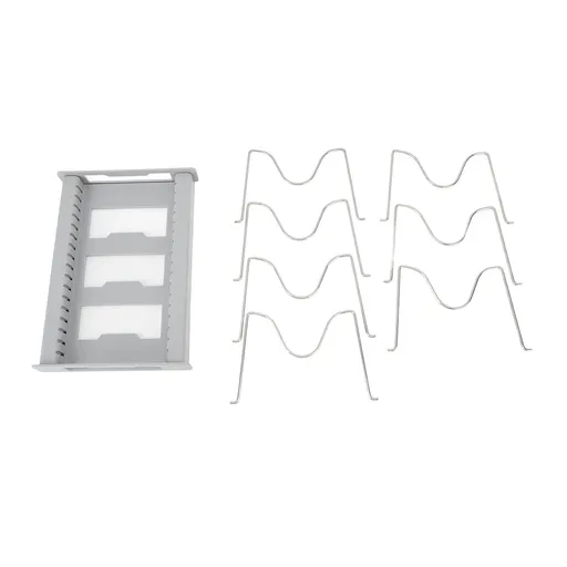 Expandable Pot Organizer Anti Slip Size Adjustable Multi Use Pot Lid Holder for Kitchen Canteen Grey