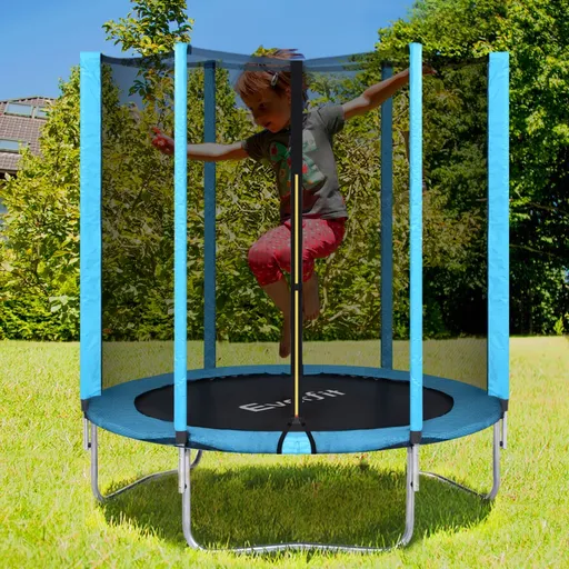 Everfit Trampoline 6FT Kids Trampolines Safety Net Pad Round Blue