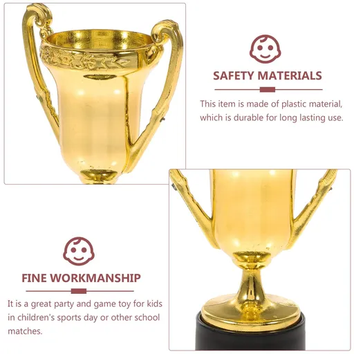 Mini Trophy Awards: 8Pcs Mini Trophies for Kid Awards Plastic Golden Reward Trophies Mini Award Trophies Cup