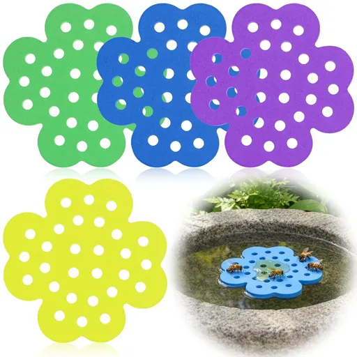 4 Pack Floating Bee Watering Station for Garden, 5.51 Inch Eva Foam Floating Bee Island, Butterfly and Bee Baths, Outdoor Honeybee Feeder for Feeding Thirsty Pollinators