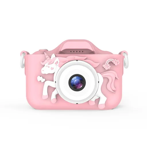 X2 Pink Single Lens Kids Unicorn Digital Camera - Multi-Functions With 20MP Interpolation, Photo & Multiple Filters, 1080P Video and Game