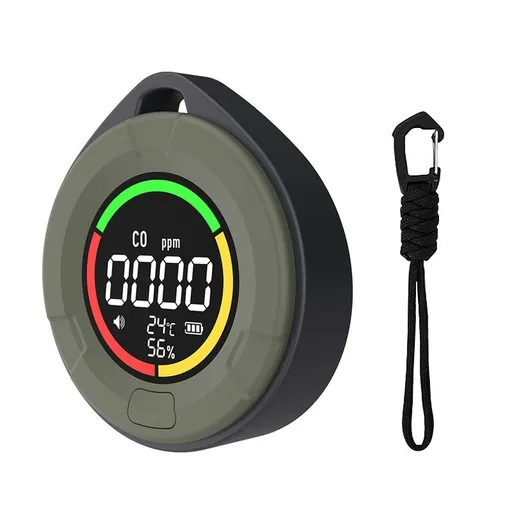 Portable Carbon Monoxide Detector 4-in-1 Compact Lightweight with Audible Visual Alarm for Travel Camping Hotel Car RV 7.6x3cm