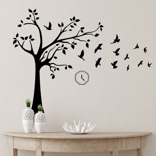 Black Tree Wall Stickers Black Birds Wall Decals Room Decorative Stickers Wall Decor Monotonous Living Room Bedroom Wall Art