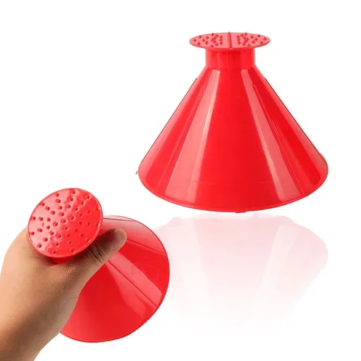 Car Window Wiper Multifunctional 2 in 1 Ice Scraper and Funnel Conical Design