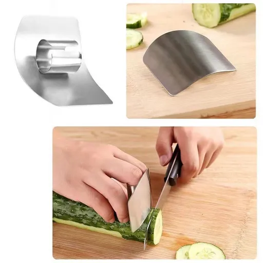 Stainless Steel Finger Guard Adjustable Finger Hand Protector Kitchen Tool for Food Slicing Chopping