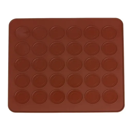Macaron Mould Silicone Baking Mat 30 Holes Reusable Non-Stick High Temperature Resistant