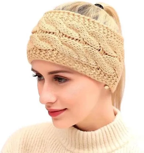Warm Headband | Winter Headband | Women's Headband | Knitted Headband | Ear Warmer | Headband Ear Warmers | Beige
