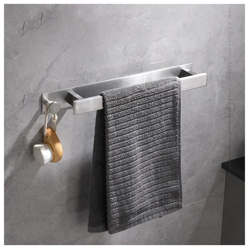 Bathroom Towel Bar Brushed Nickel, Bath Accessories Towel Rack Hanger, Bathroom Kitchen Square Hand Towel Holder Wall Mounted