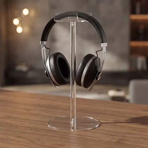 2PCS Desktop Headphone Holder Sturdy Impact Resistant Desktop Vertical Hanging for Music Gaming Headset 2 Pack Transparent
