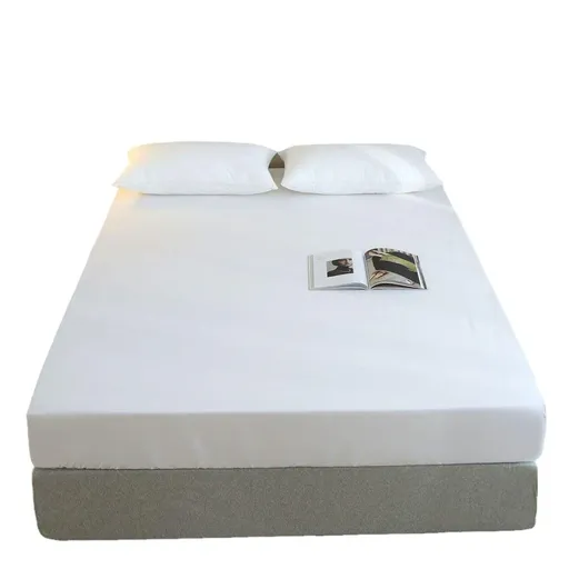 Double 145x200cm Hotel Bedding White Cotton Satin Bedspread - Cotton single jet satin-80x80s