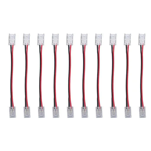 10pcs COB Strip Light Connector Professional Double Head 8mm 2 Pin Light Strip Connectors for Home Office School