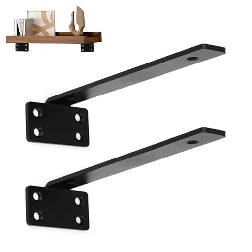 2Pcs Hidden Shelf Brackets 0.4 cm Thick for Floating Shelf Support - 4 x 20 x 4 cm