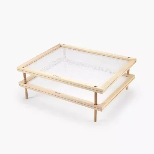 Set of 2 Stackable Wood Pasta Herb Drying Rack, Food Dryer Stand with Net for Drying Seeds, Herb, Bud