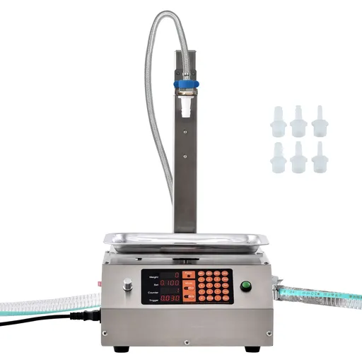 Liquid Filling Machine, 30-15000 g Weighing Capacity, Automatic Bottle Filler Machine Bottling Machine Digital Control for Milk, Water, Oil, Wine, Beverage, Detergent, Shampoo (Single Nozzle)