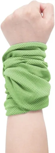 2 Pack Cooling Sport Sweat Towel, Quick Dry Ice Silk Fabric, for Gym Fitness Running Yoga Outdoor Activities, Portable Sweat Absorbing & Cooling Towel for Men Women (Green)