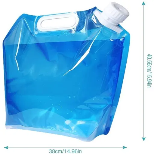 Collapsible Water Container Bag 4 Pcs 10L/(2.6 Gallon), No-Leak Freezable Portable Food Grade Plastic Storage Jug for Camping