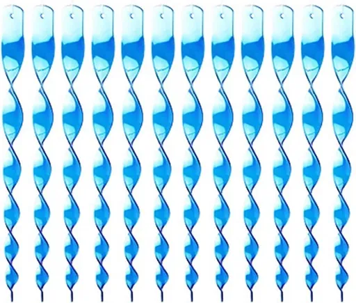 30-Pack Blue Bird Repellent Spiral Reflective Scarecrow, UV Resistant for Garden and Terrace, 30 cm