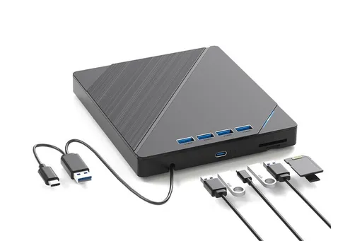7 in 1 External CD DVD Drive USB 3.0 Burner Writer with Card Reader for Laptop