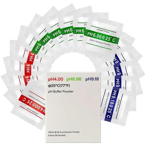 18Pack PH Meter Buffer Solution Powder, PH 6.86/4.00/9.18, PH Buffer Powder for Precise & Easy PH Tester Calibration