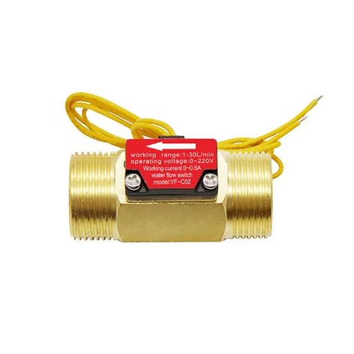 G1/2" Hall Effect Liquid Water Flow Switch Control Flowmeter Counter Meter for Humidifier Water Dispenser Shower Copper 1-30L/Min