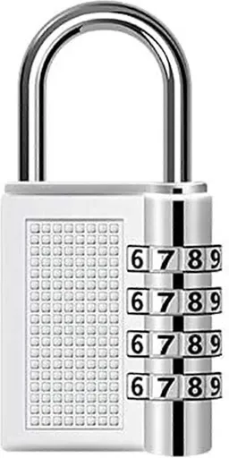 4-Digit Zinc Alloy Combo Padlock - Silver Travel Luggage Lock
