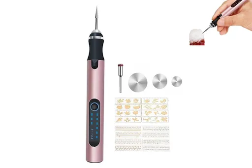 Electric Micro Engraver Pen DIY Engraving Tool Kit Cordless Portable Rechargeable Engraving Pen-Pink