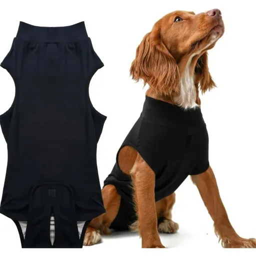 Dog postoperative rehabilitation suit, dog sterilization rehabilitation suit, dog surgical rehabilitation suit, dog abdominal wound bandage Black S